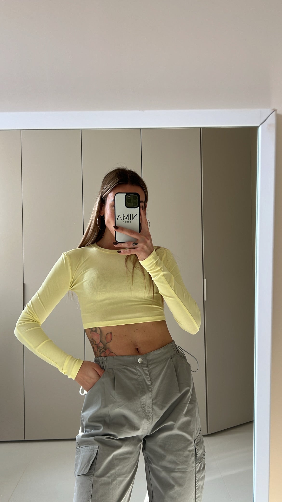 Maglia Crop Lumina Gialla